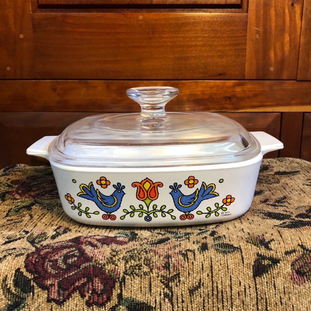Vtg Corningware Country Festival Casserole Dish
